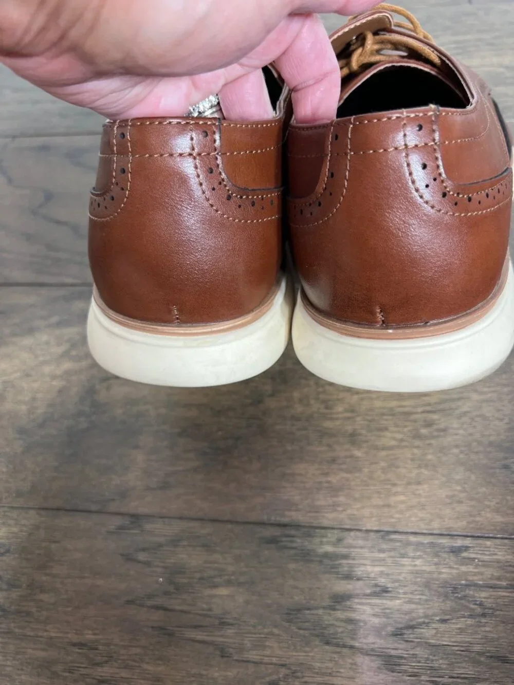 JOUSEN Men's Oxford Casual Brogue Wingtip DRE23035 Brown Sz 14 EUC